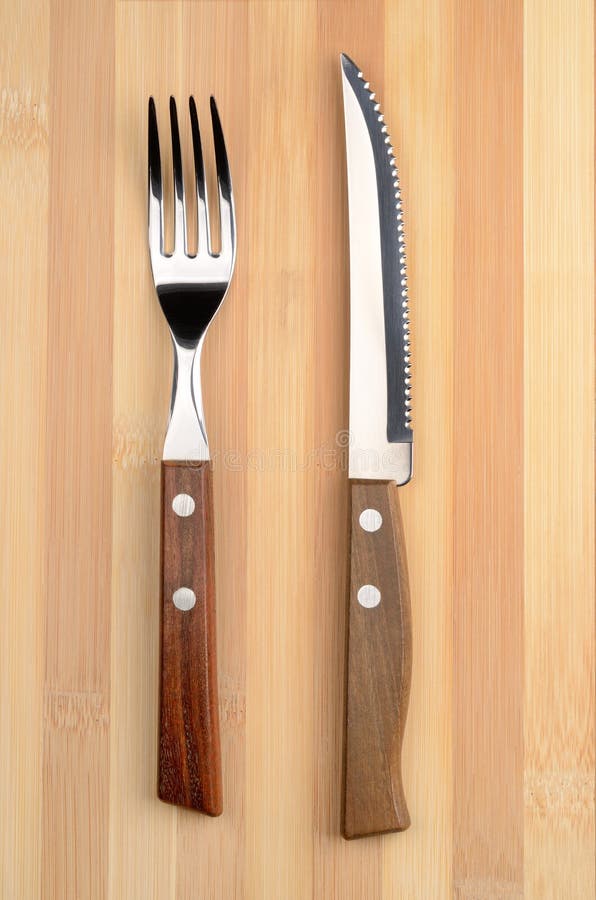 Fork and Knife on Black Slate Background Stock Image Image of rock