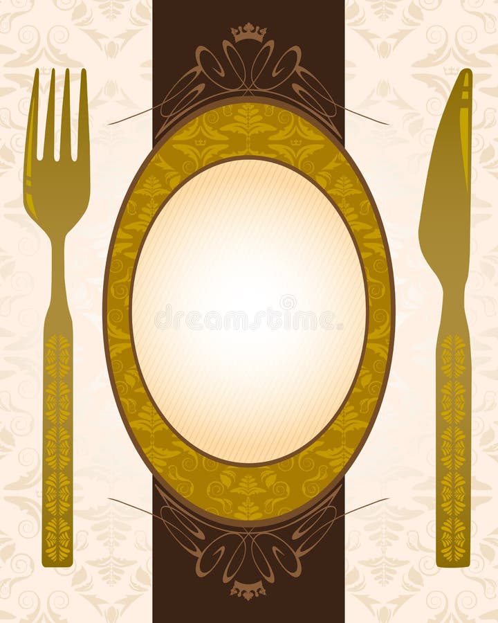 Knife fork  and banner  stock vector Image of background 8457465