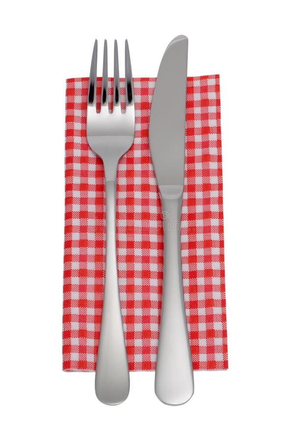 Knife, fork, napkin stock images