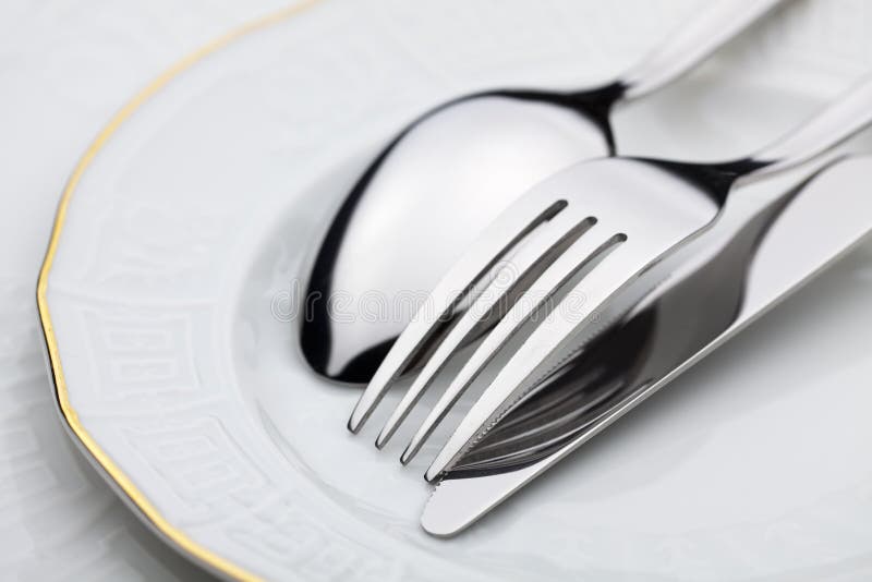 Knife, fork and spoon royalty free stock image