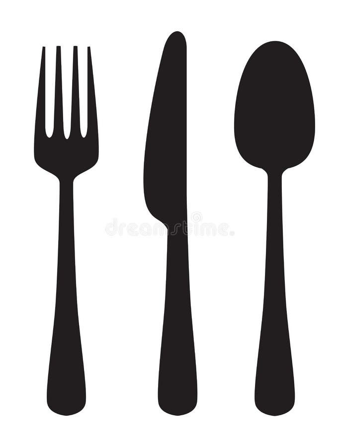 Knife, fork and spoon