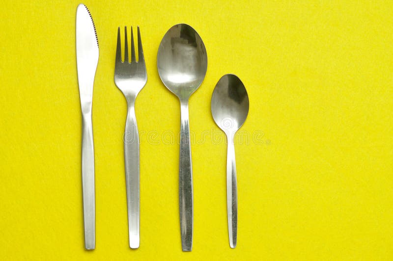 Knife, Fork, Teaspoon And Dessert Spoon Stock Image Image of cooking