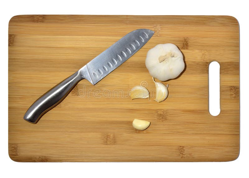 Knife and garlic stock photo. Image of cooking, isolated 21510632