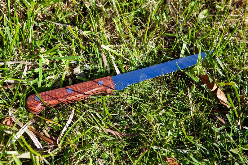 Knife on the Grass stock image. Image of slash, metal 175916855