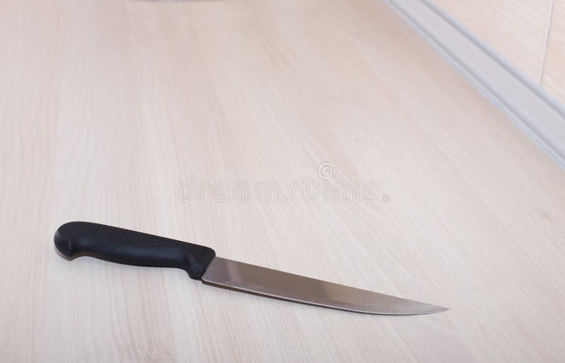 Knife on Kitchen Countertop Stock Image Image of cuisine, interior