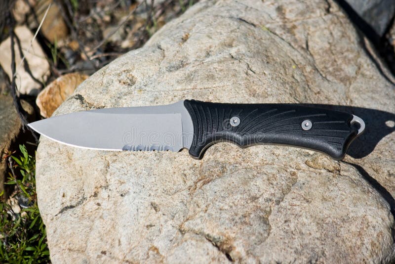 Knife on a rock