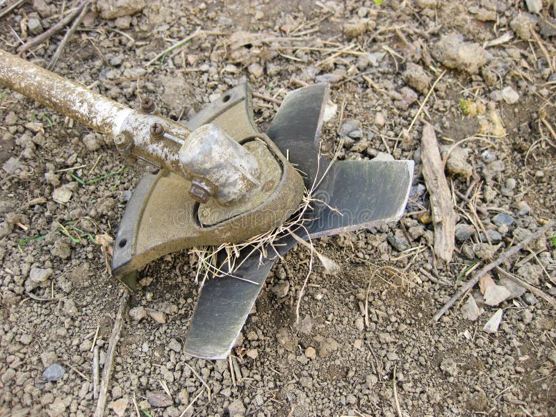 Knife on the Trimmer for Cutting Grass and Bushes Stock Image Image