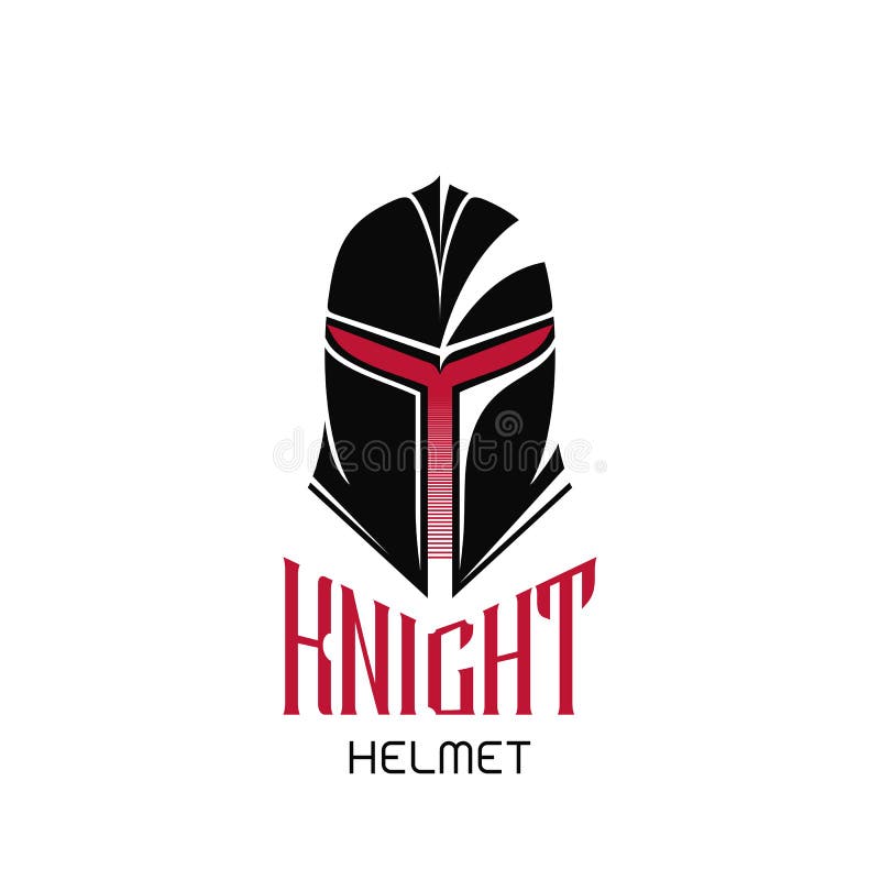 Knight Helmet Logo Template. Vector Emblem. Stock Vector Illustration
