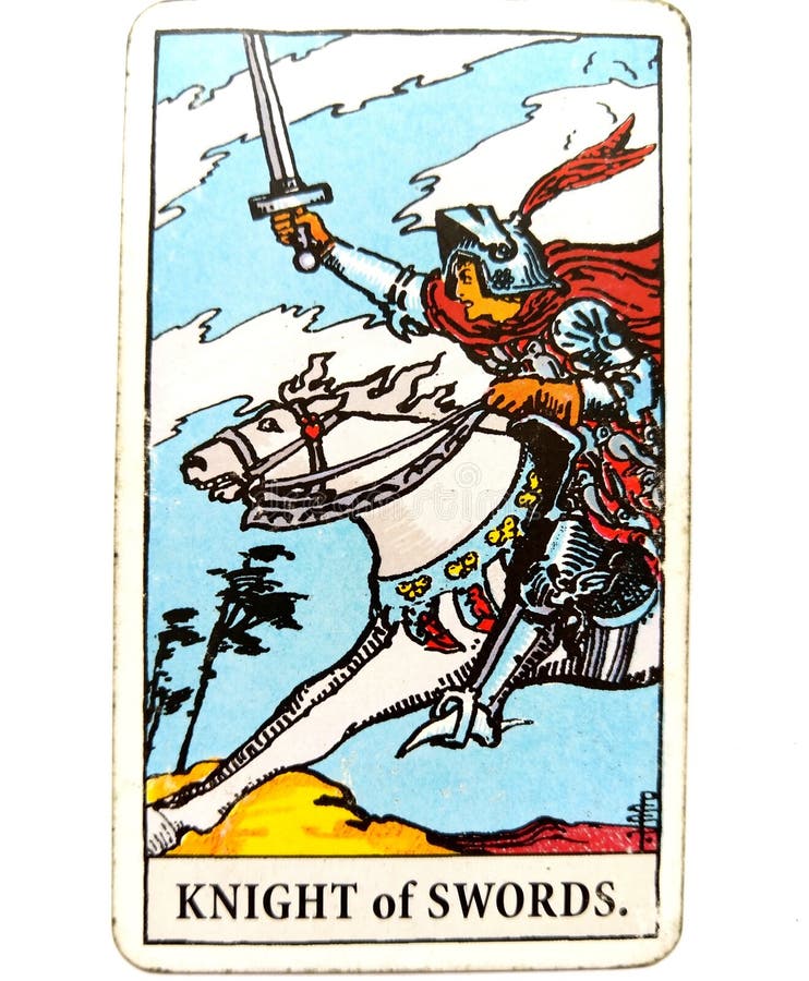 Knight of Swords Tarot Card Chatty Talkative Public Speaking Vocal Literal Cool Swift Action Speed Rush Hasty Rebellious