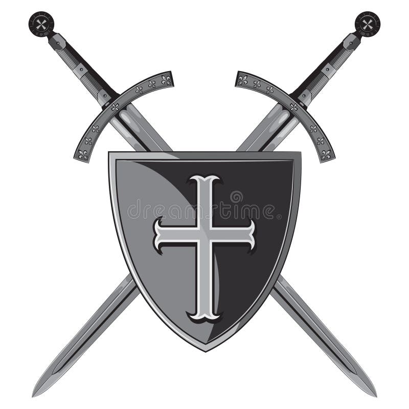 Two crossed swords icon gray monochrome Royalty Free Vector