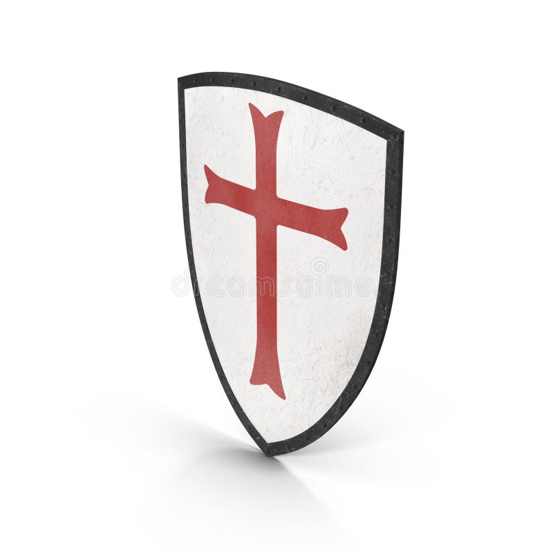 Knights Templar Shield on White. 3D Illustration Stock Illustration ...