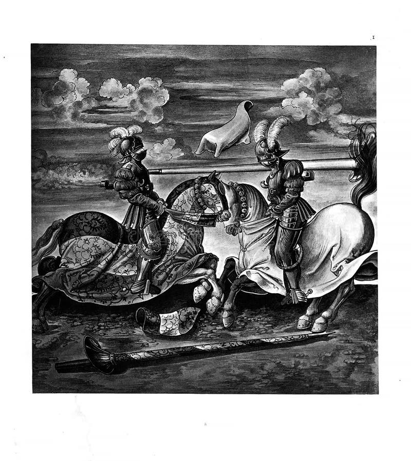 Knights Tournament. Old Image Stock Illustration Illustration of