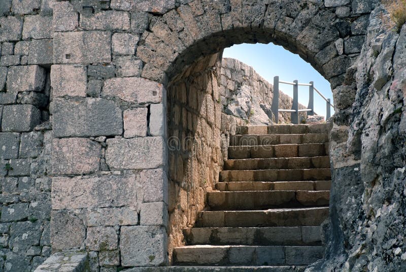 Knin fortress stone door and stairs - Croatia