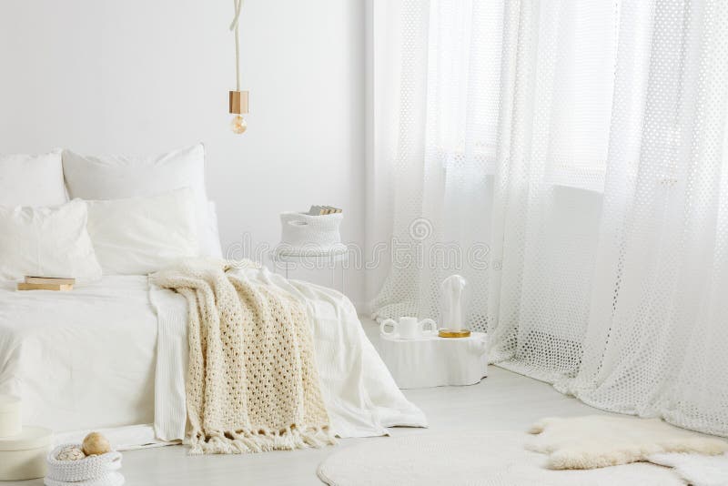 Knit blanket and big window royalty free stock photos Knit blanket and big window royalty free stock photos