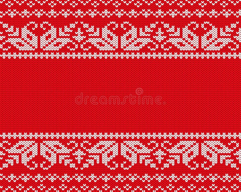 Knit Christmas Design with Deers and Ornament. Xmas Seamless Pattern