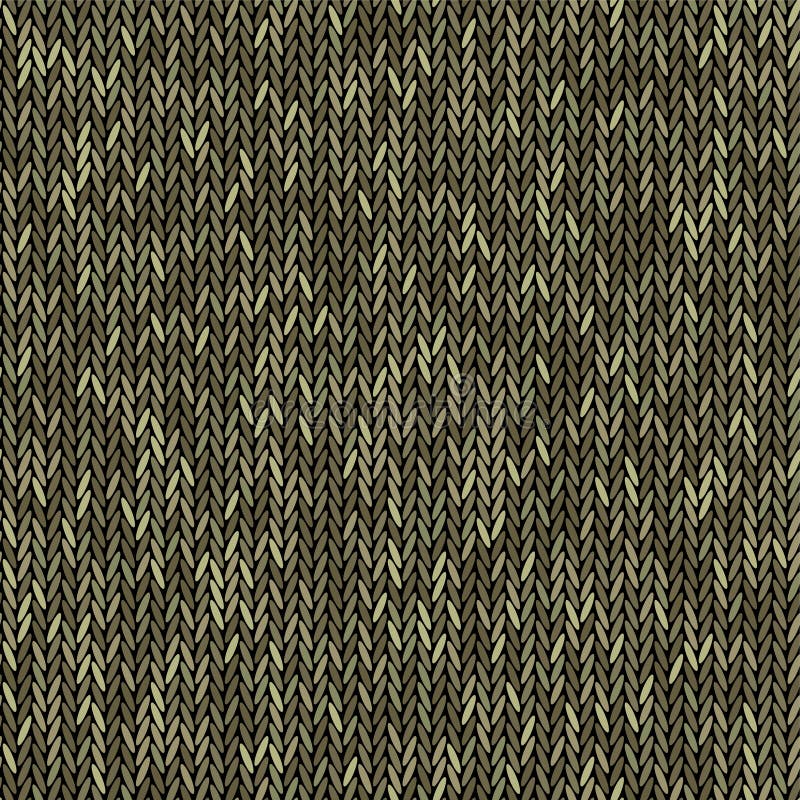 Knit Texture Melange Green Color. Vector Seamless Pattern Fabric Stock