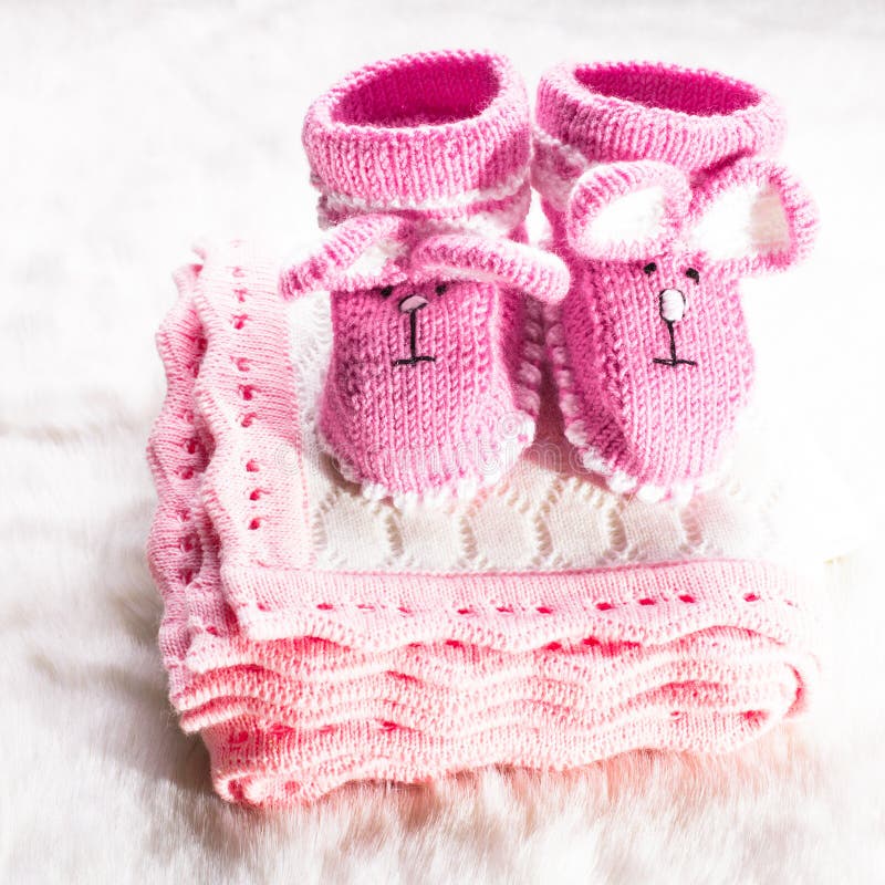 Knitted baby booties stock photo. Image of cute, rabbit - 34811852