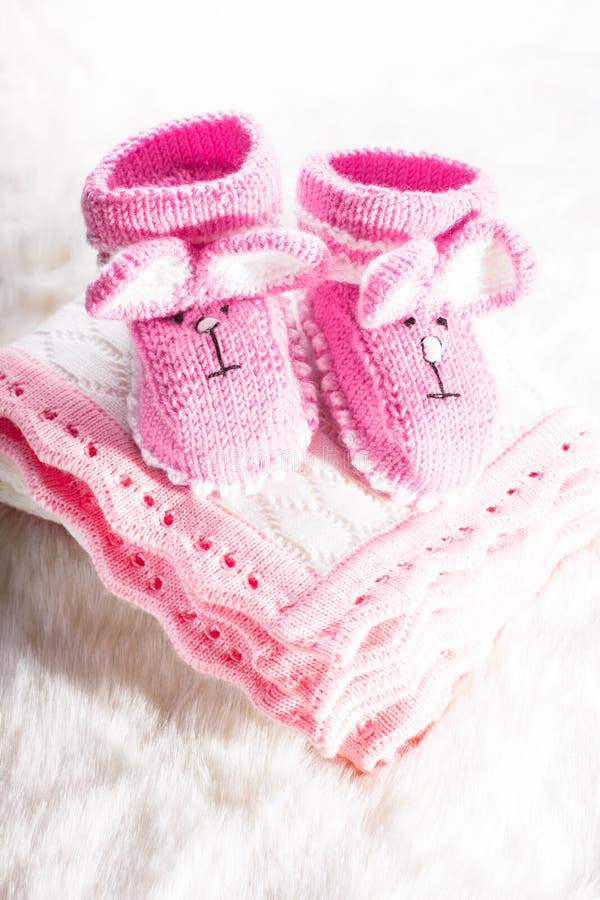 Knitted baby booties stock photo. Image of cute, rabbit - 34811852