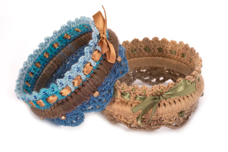Knitted bracelet stock photo. Image of decoration, homemade 27325016