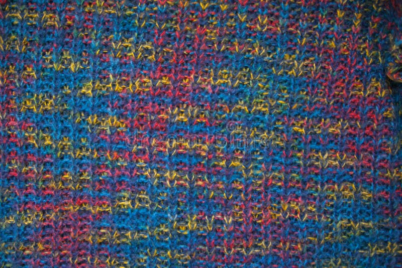 Knitted fabric texture. Closeup view of multicolored fabric jersey. Multicolor abstract background and texture for designers. Colo royalty free stock images