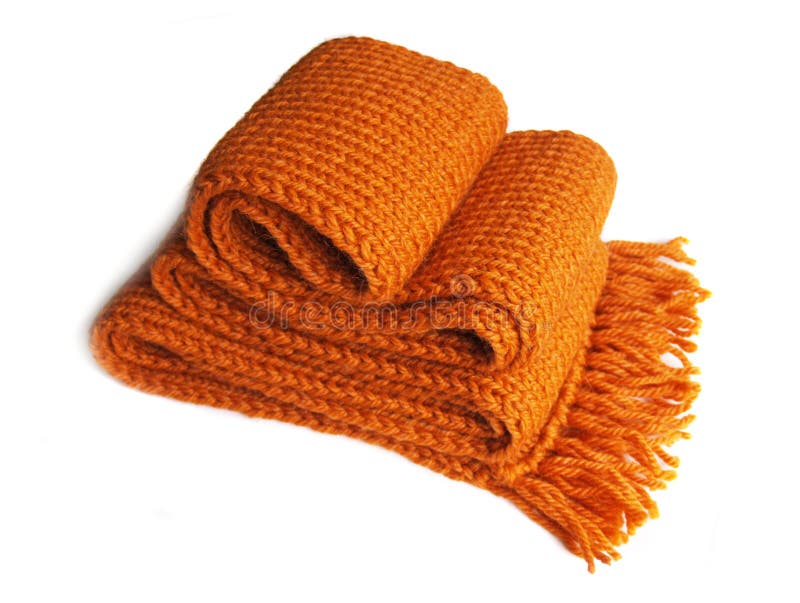 Knitted orange scarf stock image. Image of neckwear, winter 18952881