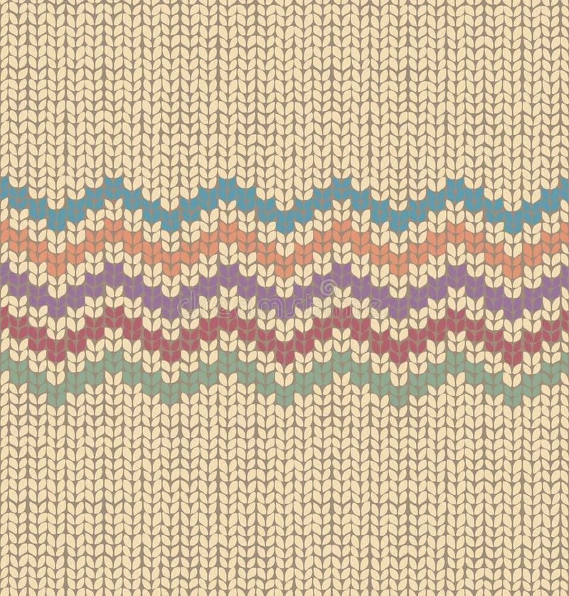 Knitted Seamless Fabric Pattern, Beautiful Blue Stock Vector Illustration of nordic, fancywork