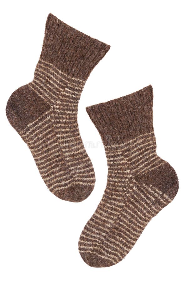 Knitted socks brown stock photo. Image of fashion, clothing - 66118824