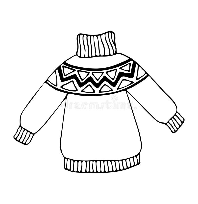 Knitted Sweater Single Illustration Isolated on a White Background ...