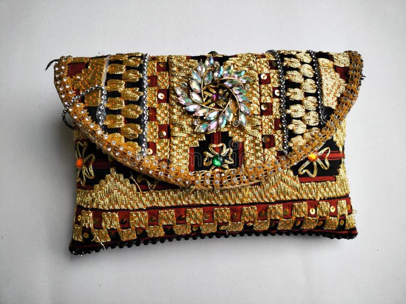 Knitted Wallet from Gold Thread Typical of Lampung Indonesia Stock ...