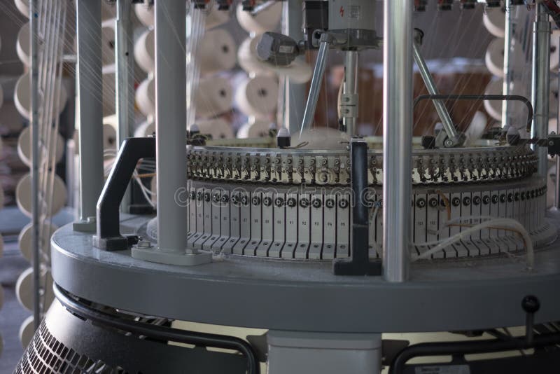 Knitting machine stock photo. Image of factory, fibers 12428854