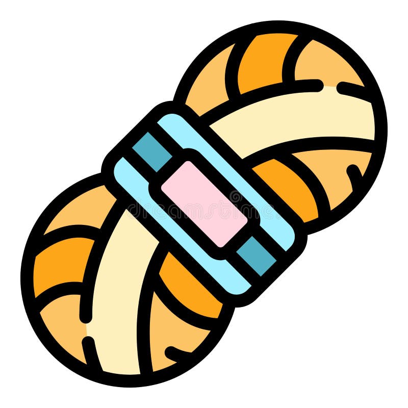 Knitting cotton element icon color outline vector stock illustration