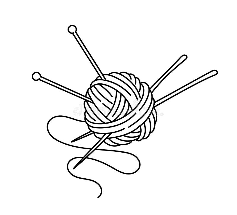 Knitting element vector linear royalty free illustration