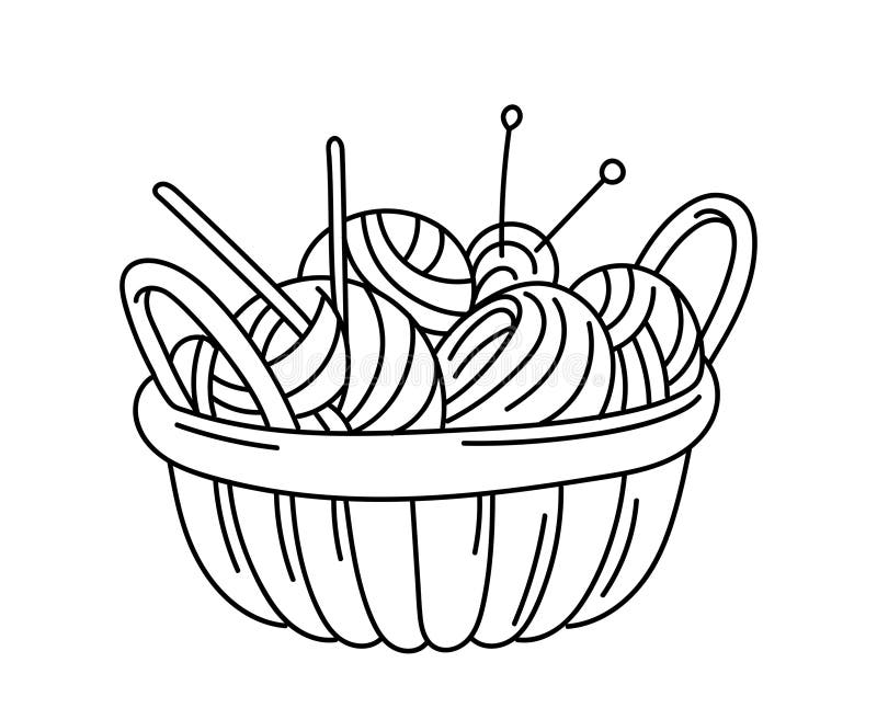 Knitting element vector linear stock illustration