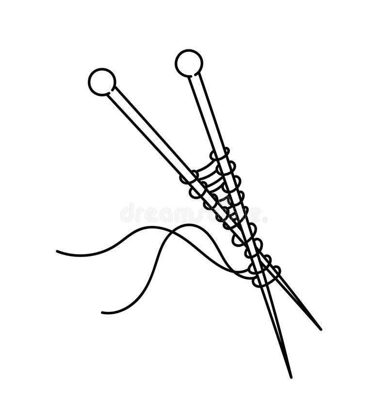 Knitting element vector linear stock illustration