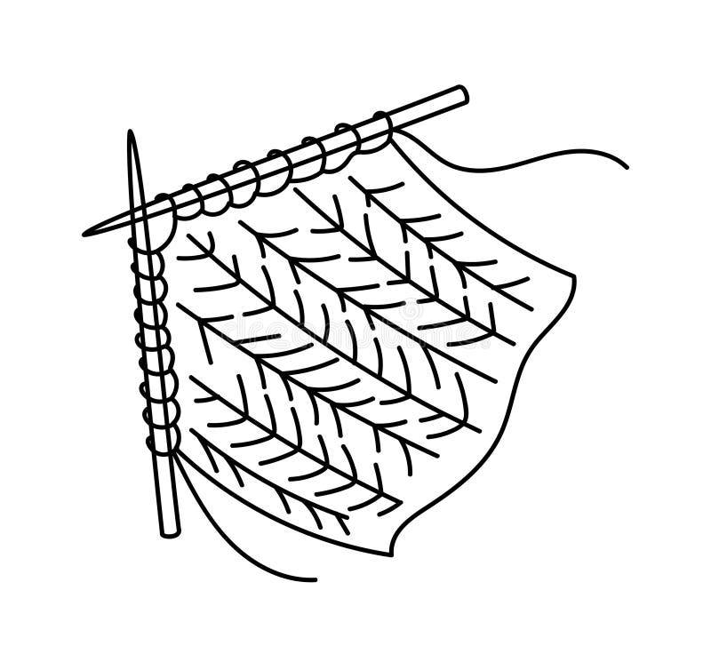Knitting element vector linear vector illustration