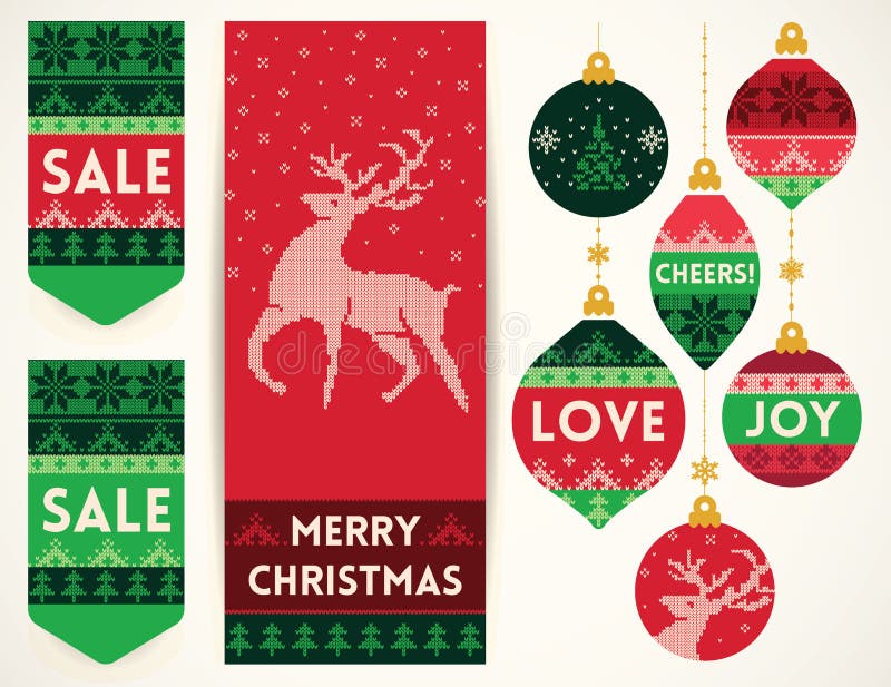 Christmas accessories collection set Royalty Free Vector