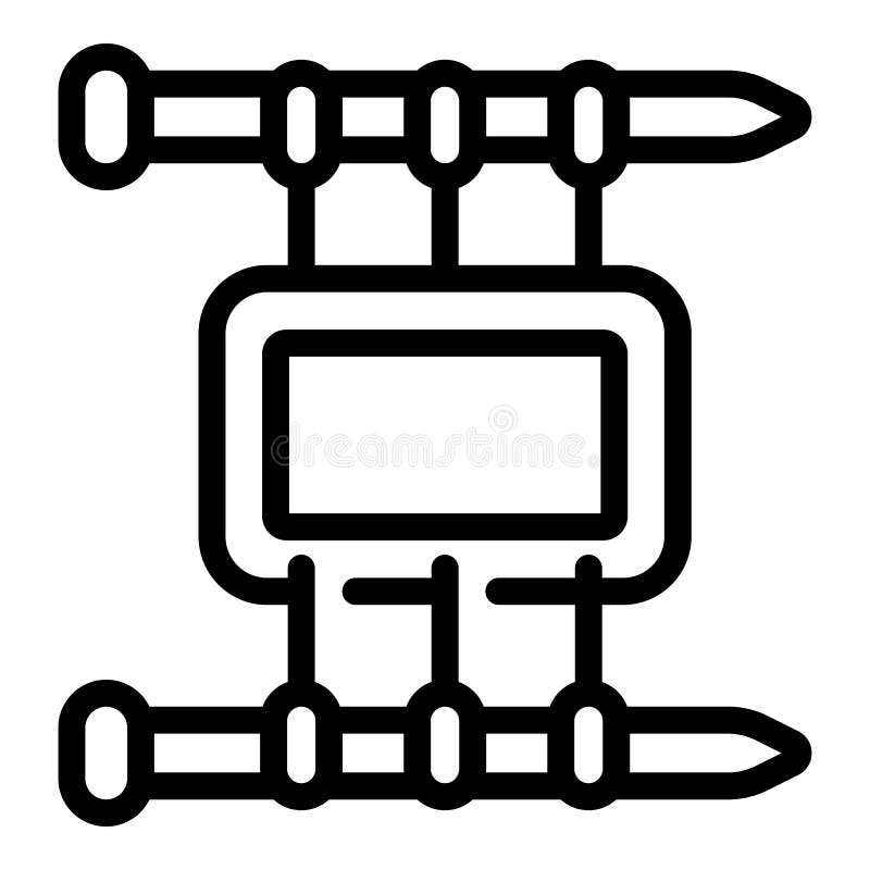 Knitting example icon, outline style royalty free illustration