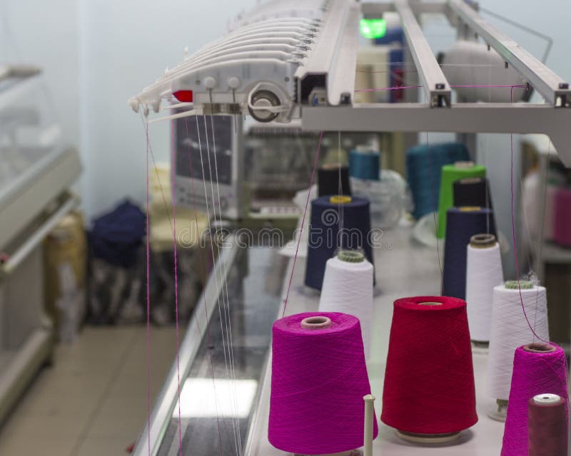 Knitting Industry for the Production of Knitted Garments Stock