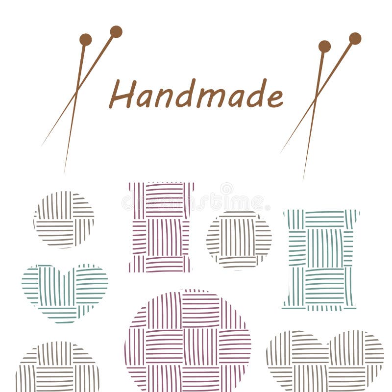 Knitting items, sewing equipment and needlework elements royalty free illustration