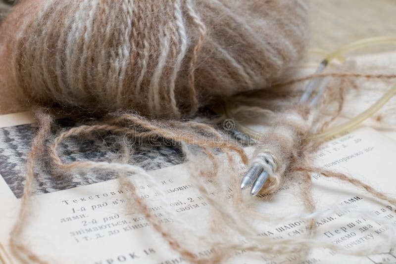 Knitting lesson stock image. Image of pastime, colors 1617169