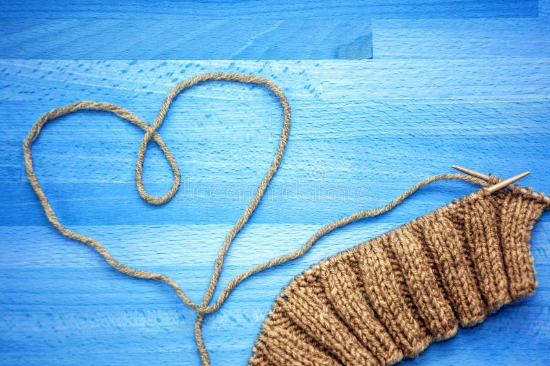 Knitting and lined heart stock image Knitting and lined heart stock image