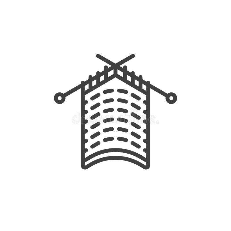 Knitting project line icon vector illustration
