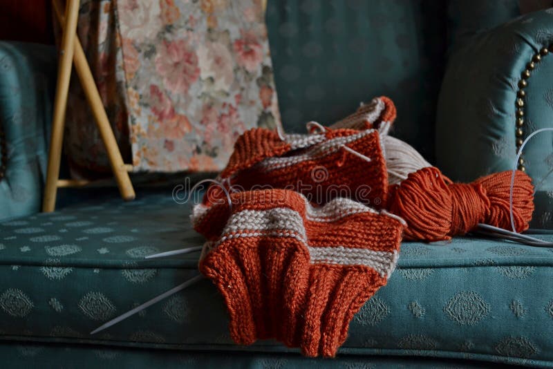Knitting work stock image Knitting work stock image