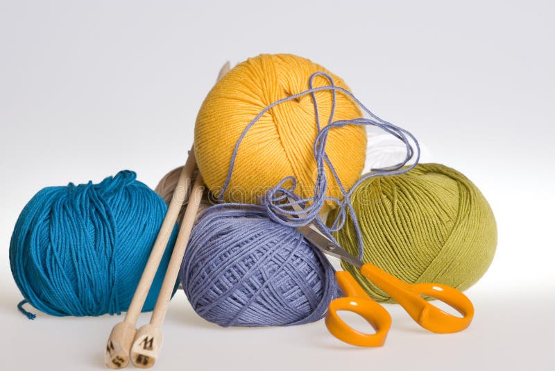 Knitting, Yarn and Scissors Stock Photo Image of relaxation