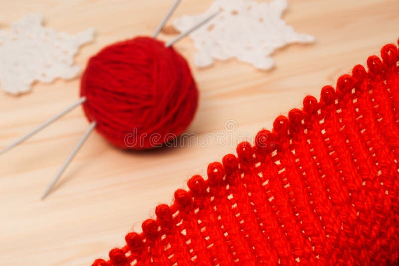 Knitwear, yarn and knitted decoration snowflakes stock photo Knitwear, yarn and knitted decoration snowflakes stock photo