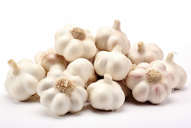 Knoblauch isoliert auf weißem Hintergrund mit Clickweg. Knoblauch isoliert auf weißem Hintergrund. Clipping-Pfad ist im Lieferumfang enthalten