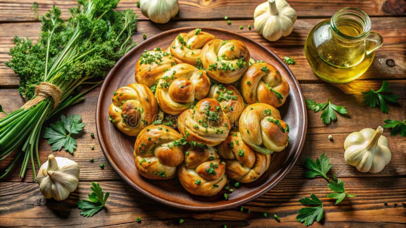 Knoblauch und Frische Pasta machen Kulinarisches Meisterwerk lizenzfreie abbildung