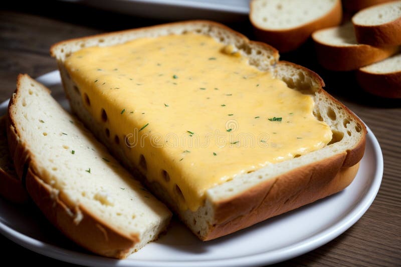 Knoblauchliebhaber Freude köstliche Knoblauchkäse Broadai erzeugt lizenzfreie abbildung