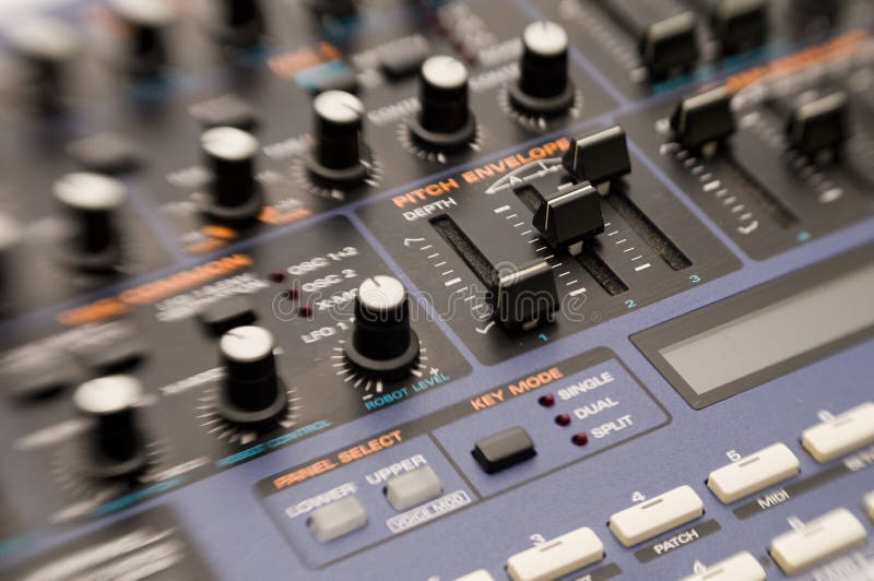 Knobs on Synthesizer stock image. Image of synth, synthesizer 9581407