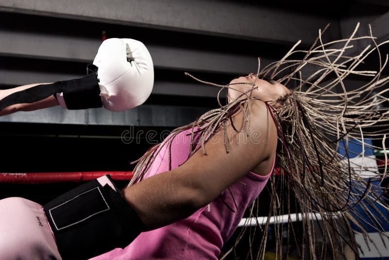 Beautiful Young Unconscious Knocked Out Woman Stock Photo